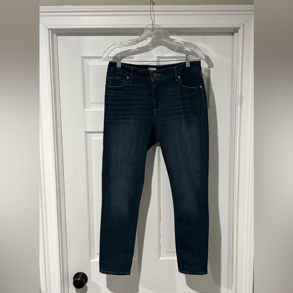 LOFT Size 10 Dark‎ Curvy Skinny Crop Jeans - Deep Blue Wash